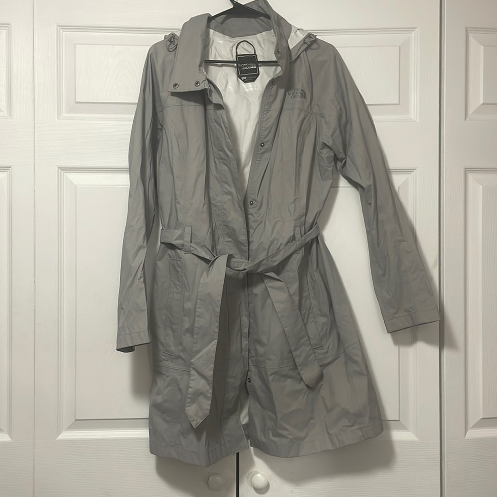 Heather grey North Face Rain Jacket, size large